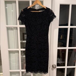 Diane Von Furstenberg Black Lace Midi Dress